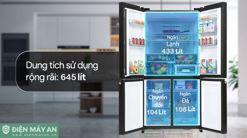 Tủ lạnh Hitachi Inverter 645 lít Multidoor R-WB700VGV4 GBK